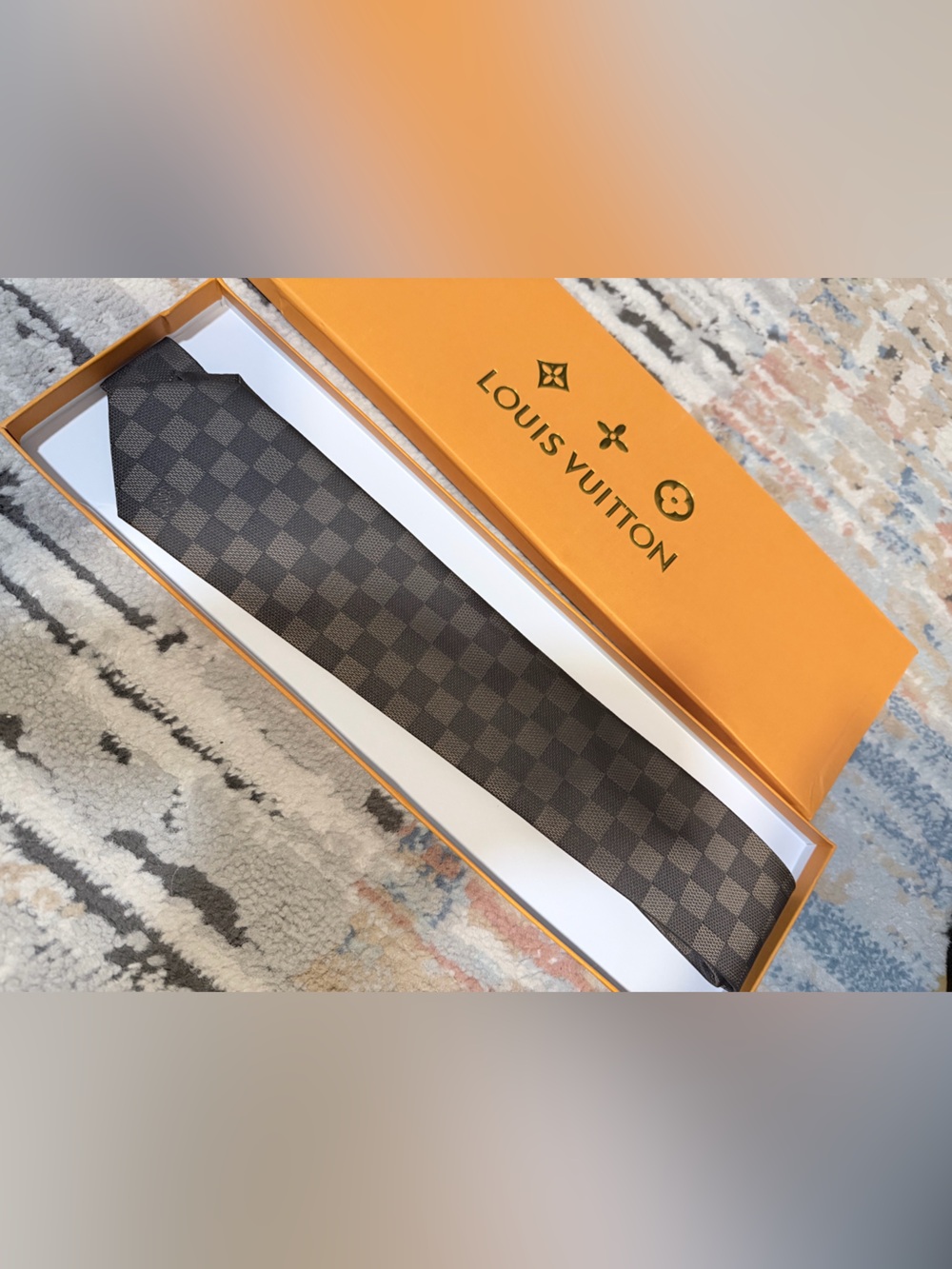 Fashion  Brown Damier Tie - Classic Men's Accessory
